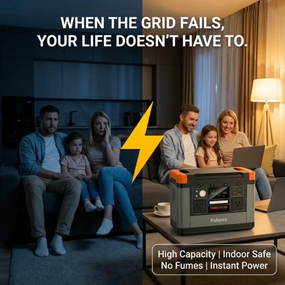 1500W 1008Wh LiFePO4 Solar Generator Portable Power Station for Home Backup Emergency Camping RV 3000W Peak Pure Sine Wave