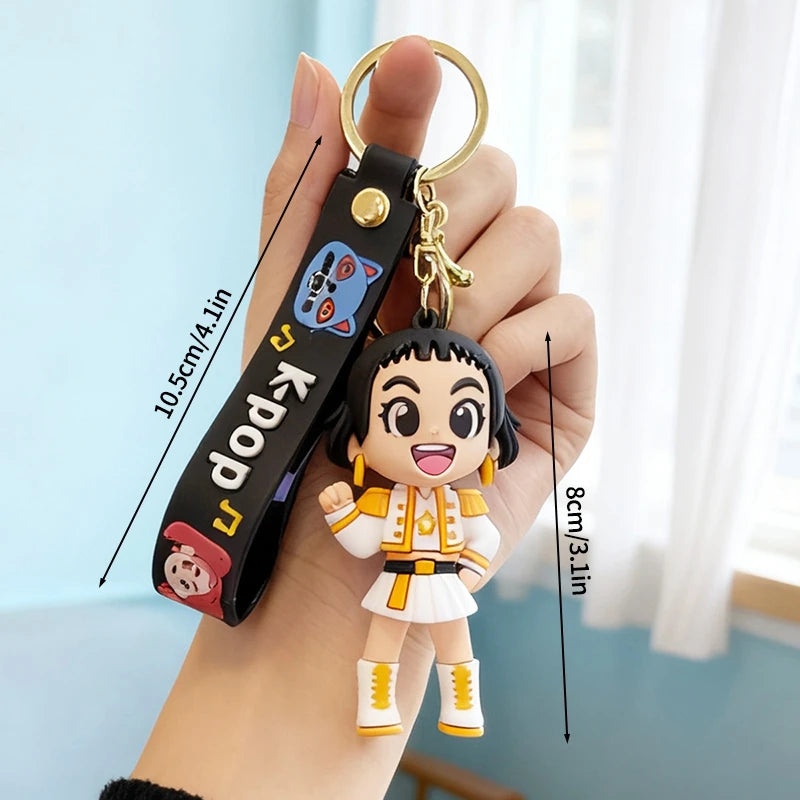 Kpop Rumi Keychain Kpop Group Rumi Mira Zoey Anime Character Keychains Backpack Pendant Charms Keyring Party Favor Gifts