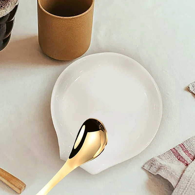 Multipurpose Ceramic Spoon Rest Pad White Spoon Holder Spoon Holder Kitchen Utensils Tableware Spoon Holder Spoon