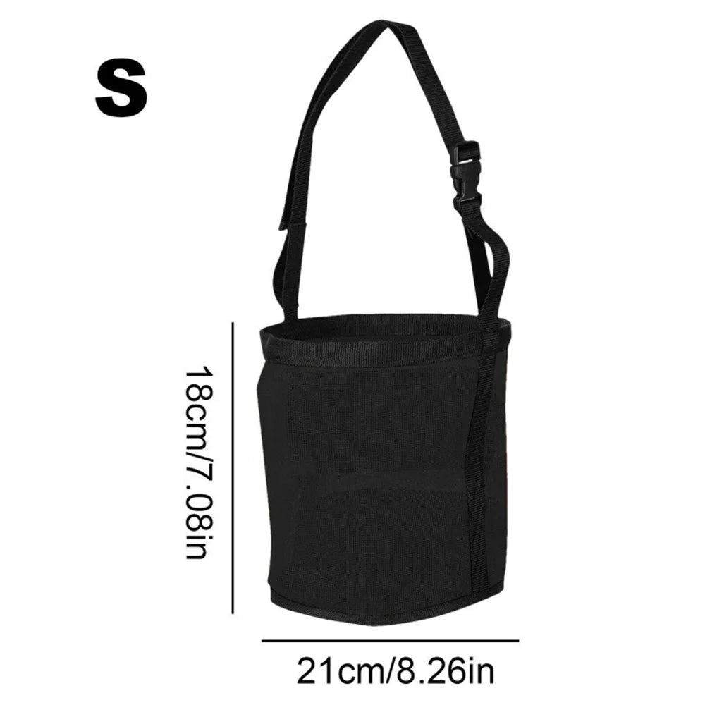 Horse hay feeding bag with adjustable neck, portable outdoor pet animal feed bag, easy to carry, suitable for horses, cattle, sheep, mules, and donkeys