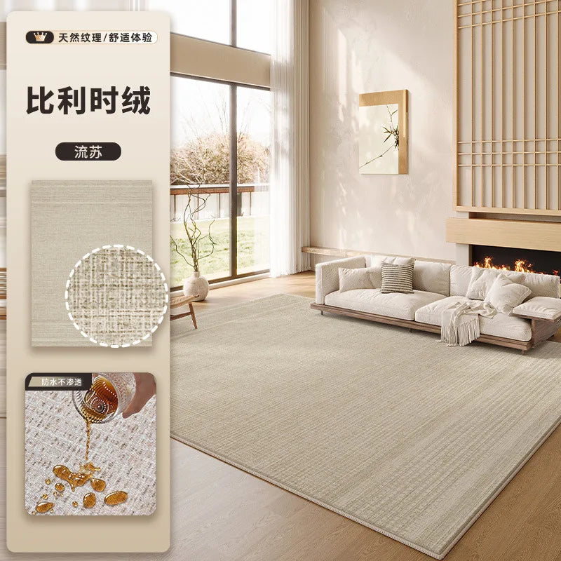 Extra Large Wabi Sabi Chenille Rug - Stain-Resistant Easy Care Washable Modern Carpet for Living Room Bedroom Sofa Floor Mat