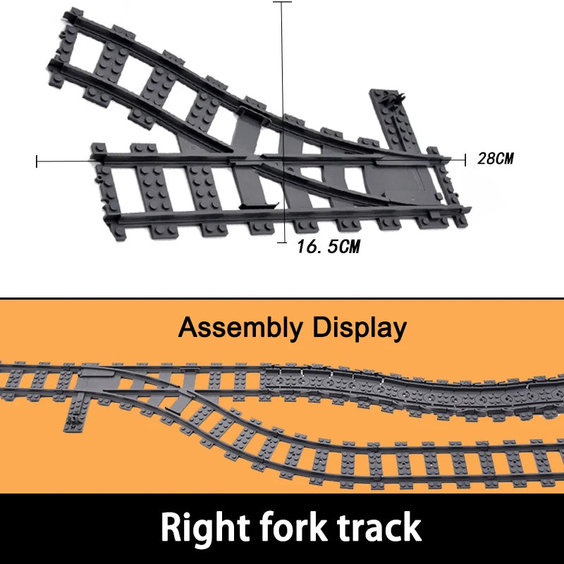 NEW City Trains Flexible Tracks Soft Straight Curved Rails Switch Building Block Creative Models Railways Toys For Kids Gifts