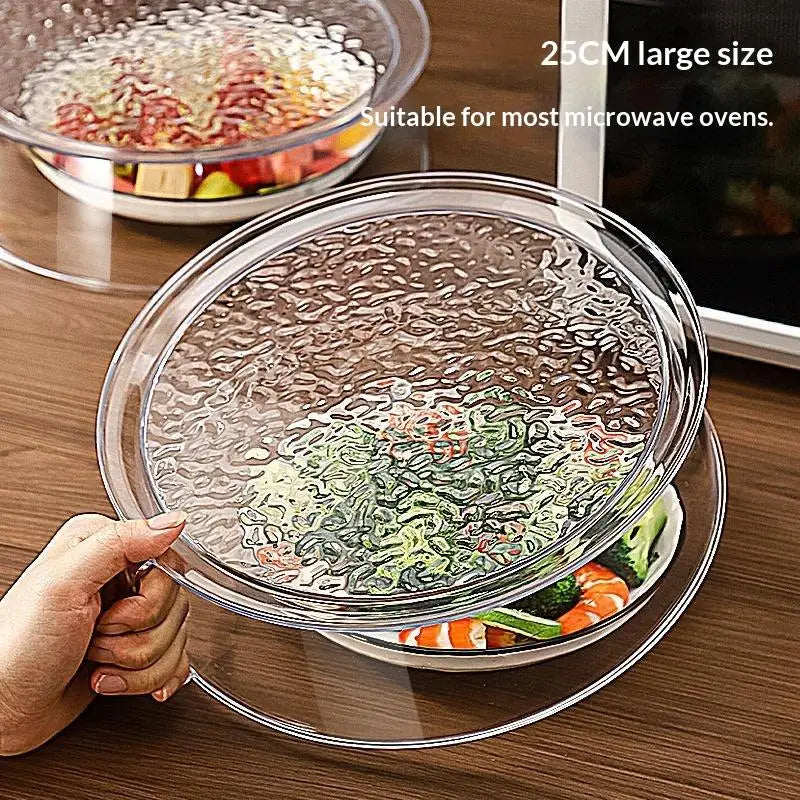 BPA Free PC Microwave Splatter Cover Heat Resistant With Handle Food Dish Shield for Kitchen Cooking Use