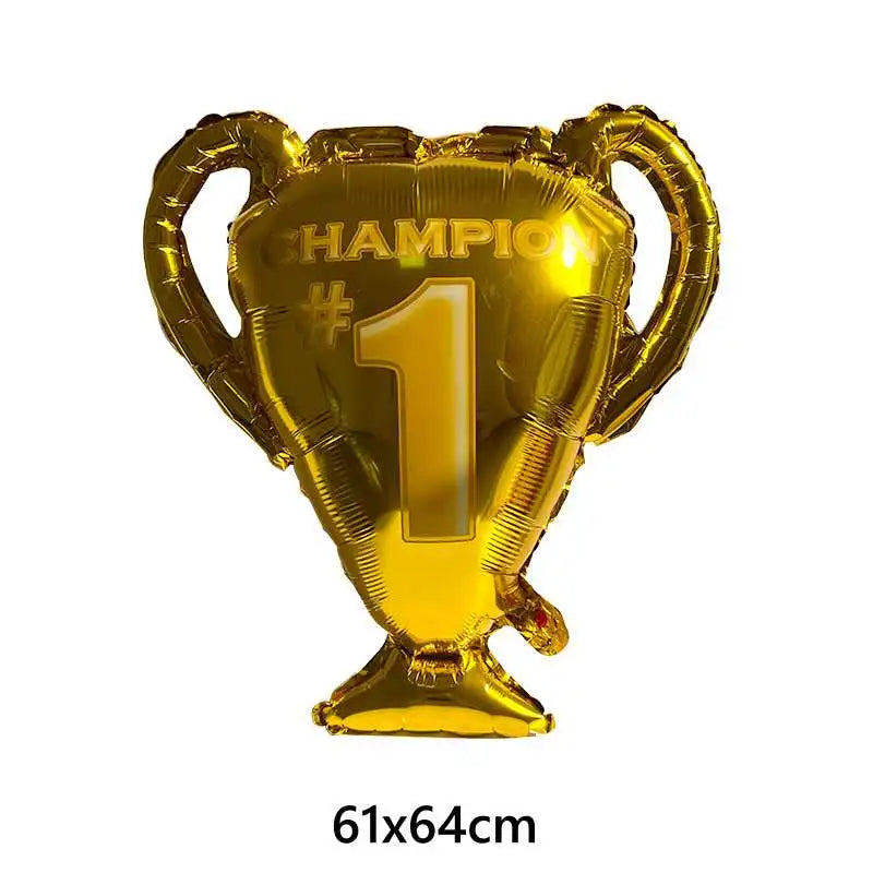 7pcs Messi Football Foil Globos Balloons Trophy Soccer Balloons Boy Birthday Party Decorations Sports Party Supplies Baby Shower