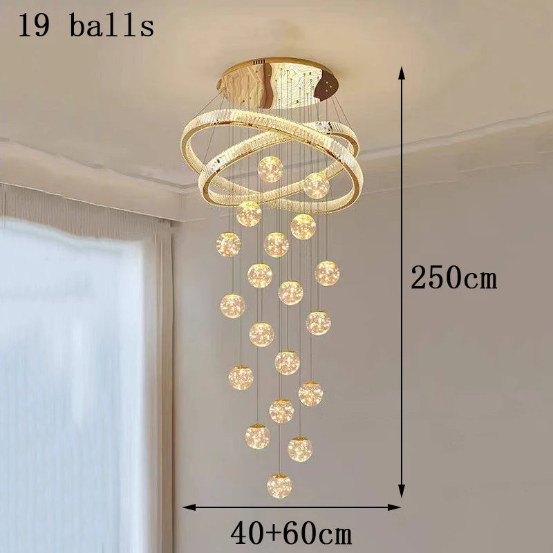 Crystal Ball Pendant Chandelier | Adjustable Hanging Height | Living Rooms, Dining Rooms & Tall Ceilings