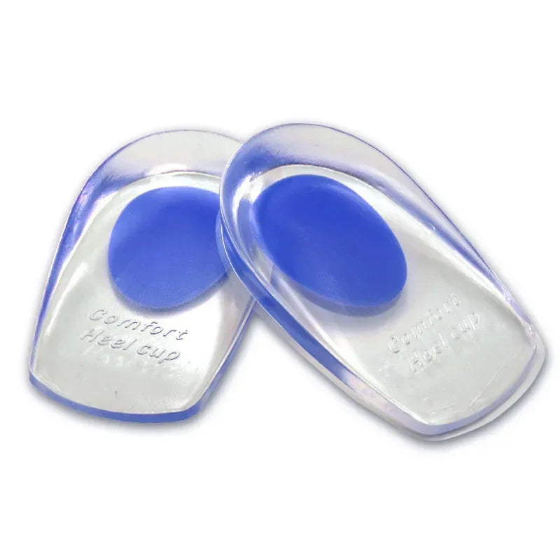 Silicone Gel Insoles Pain Cushion Bone Spurs Pain Relief Heel Cushion Thickened Soft Half Heel Insole Pad Height Increase