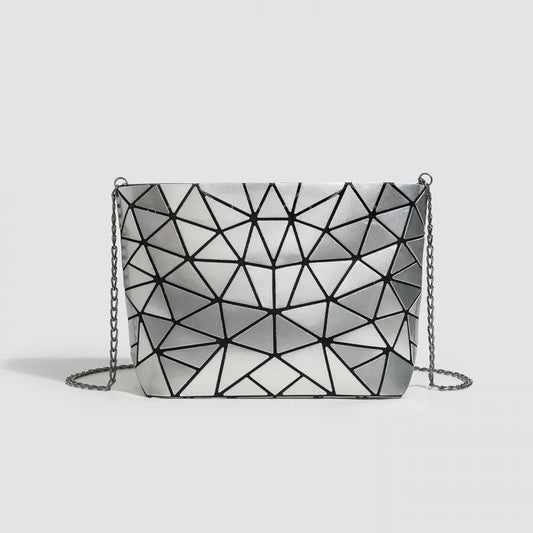 Women's Stylish Foldable Rhombus-Patterned Crossbody Bag, Korean and Japanese Trendy Shoulder and Handbag, Popular Fashion Item