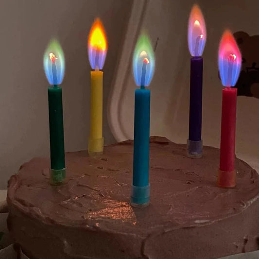Multicolored Colored Colorful Flame Candles Wedding Party Birthday Cake Decoration Supplies for Children Kids