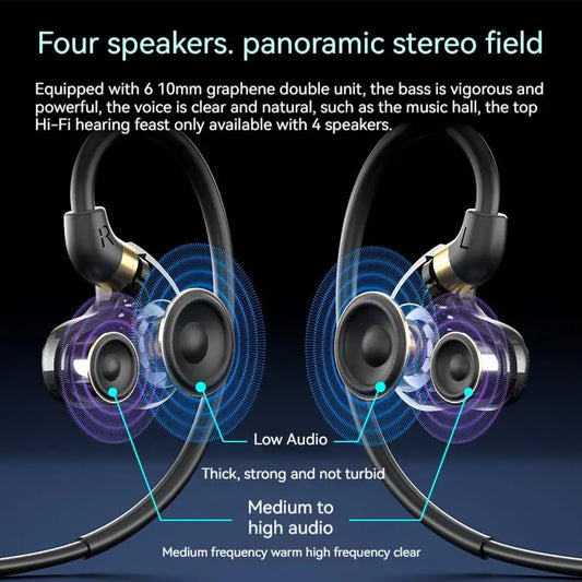 9D Surround Sound Gamer Earphones Type C&3.5mm Quad Core Wired In-ear Earbuds Deep Bass Headphones Sports Headsets for Samsung