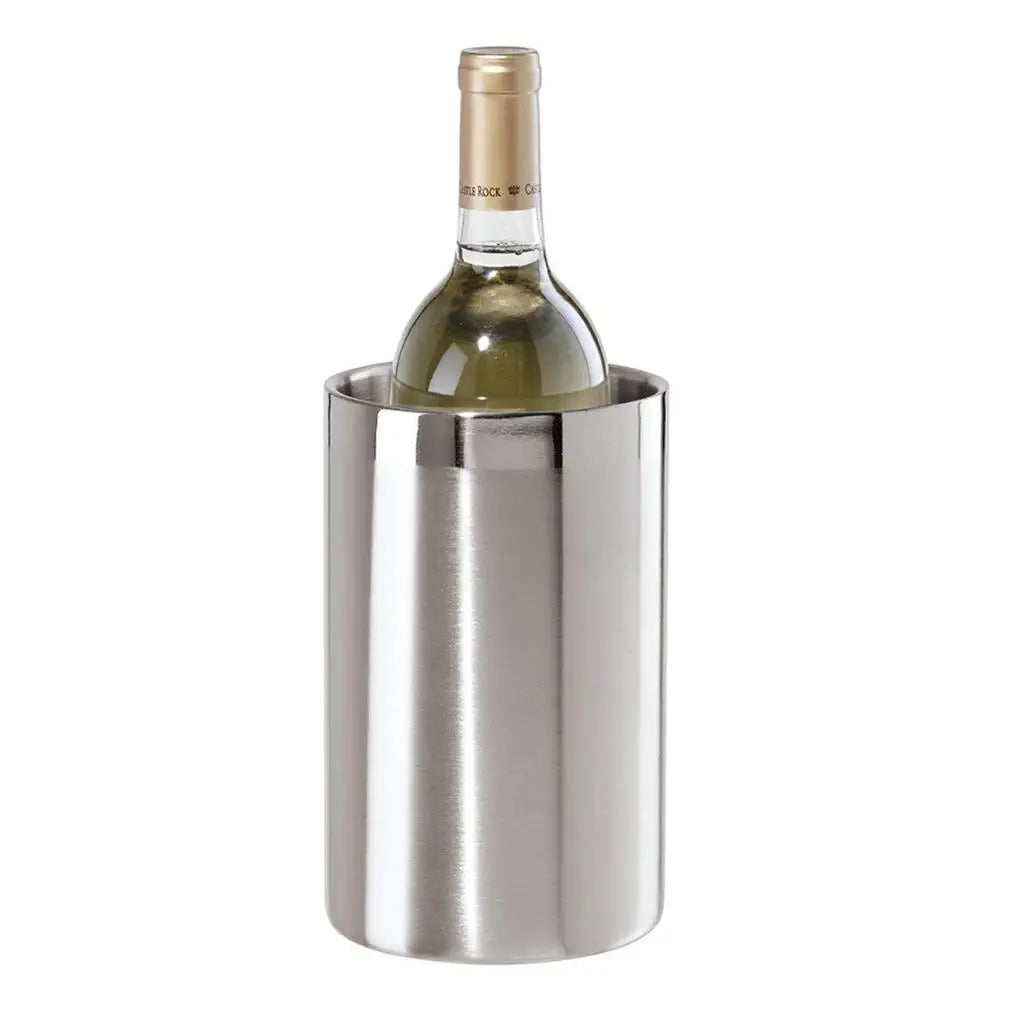 Silver Stainless Steel Ice Bucket with Handle Elegant Champagne Wine Cooler Chiller for Home Party Restaurant Bar
