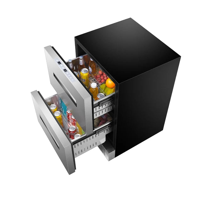 Electric Wine Cooler 24" Stainless Steel ADA Compliant Drawer Refrigerator In Stainless Steel