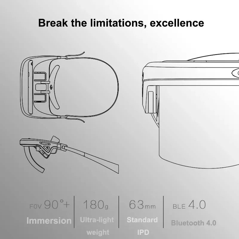 AR Box Holographic Effects Augmented Reality Glasses Smart Helmet 3D Virtual Reality with Control Handle Virtual RealityGlasse