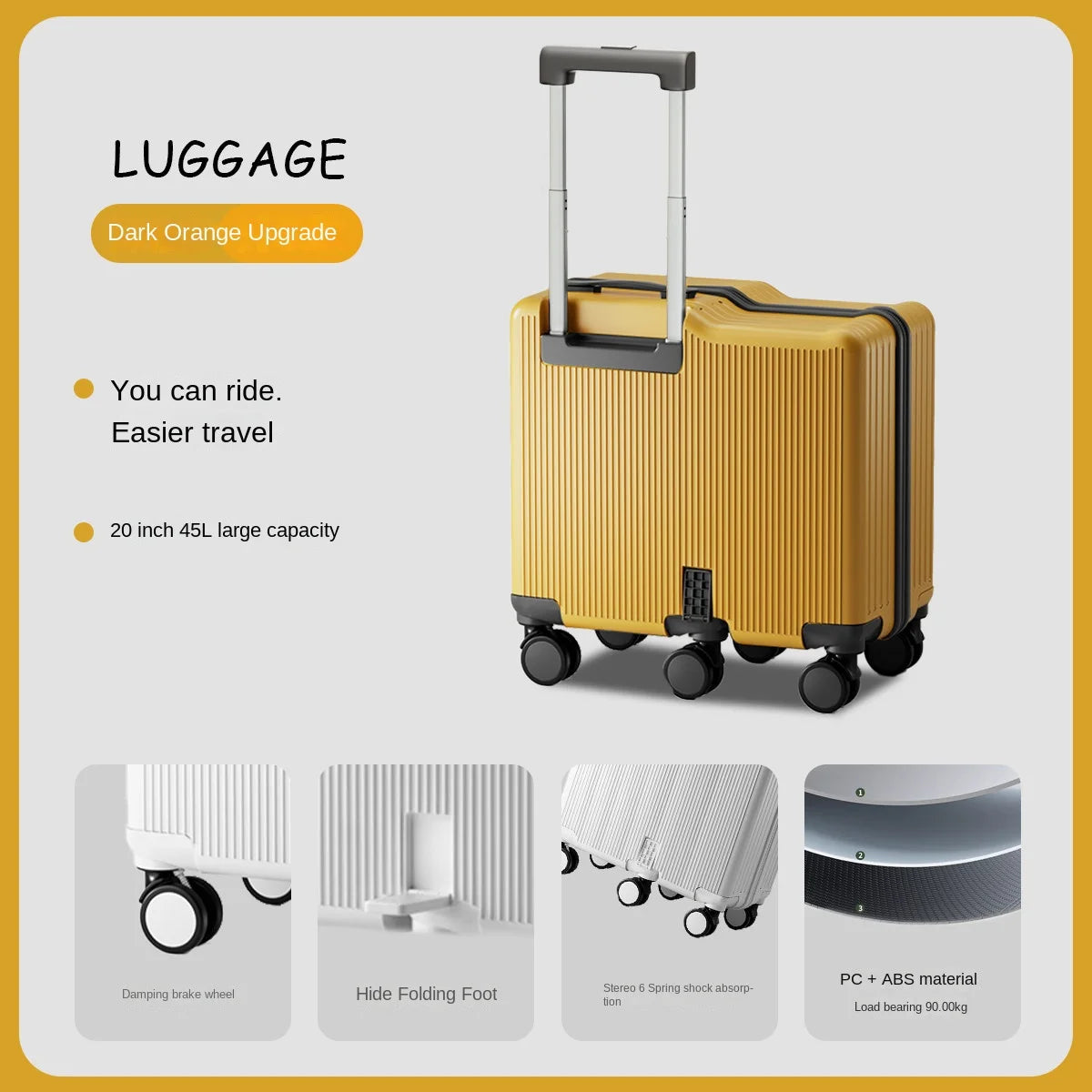 Children Luggage Suitcase for Boys and Girls Ride-On for Airplanes 20-inch Carry-On Suitcase Combination Lock Short Trip Family