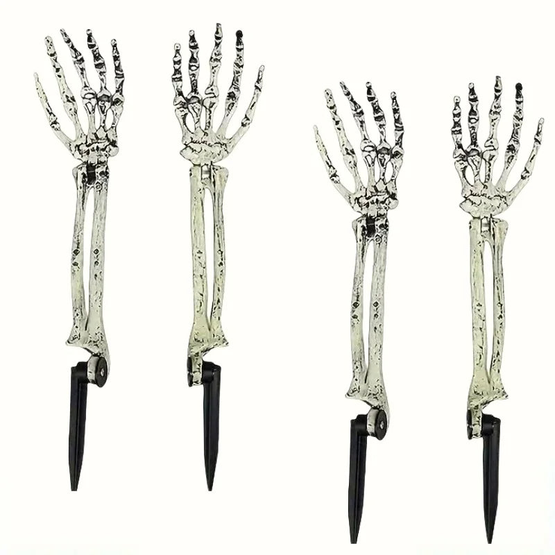1/6pcs Skeleton Bone Garden Ground Stakes Skull Head & Hand for Halloween Home Yard Ground Insert Holiday Party Decor Ghost Hand