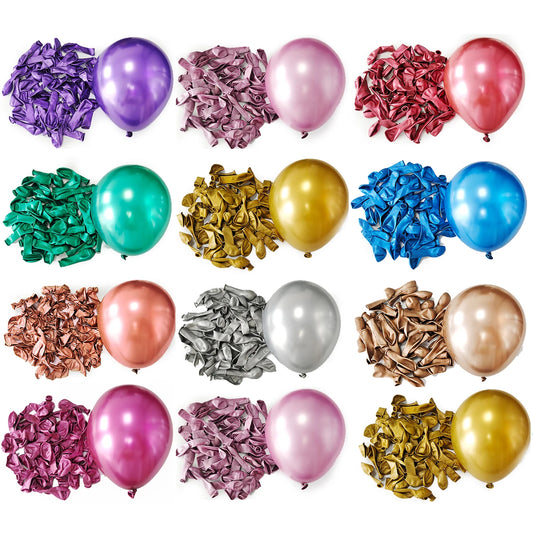 10- 100 Pieces Metal Balloon Gold Silver Chrome Ballon Wedding Decoration White Black Macaron Birthday Party Supplies 10