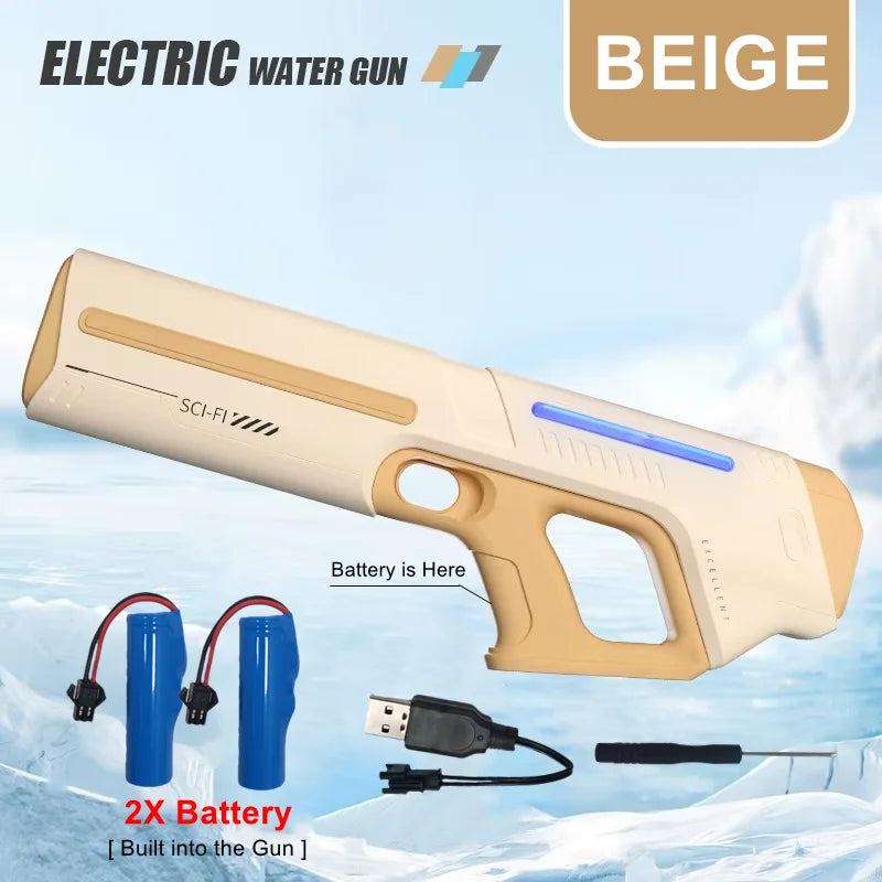 Electric Water Guns for Adults Powerful Squirt Automatic Suction Water Storage Gun Blasters Summer Pool Outdoor Game Toy Gift