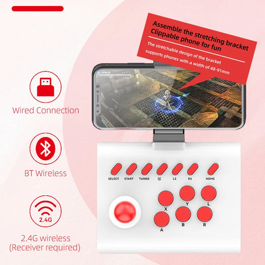 Arcade Gamepad Bluetooth Controller For Switch PS4 PS3 Mobile Android IOS iPhone PC TV Joystick Wireless Gaming Control Game Pad