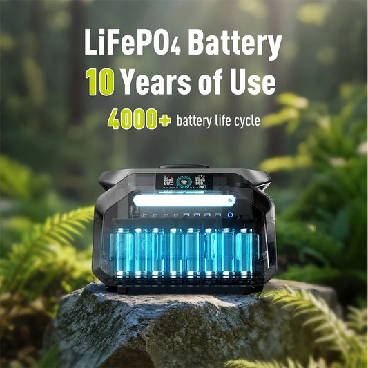 IEE P3200 Portable Power Station, 2048Wh LiFePO4 Solar Generator 3200W, Fast Charge for Home Backup Camping RV Emergency