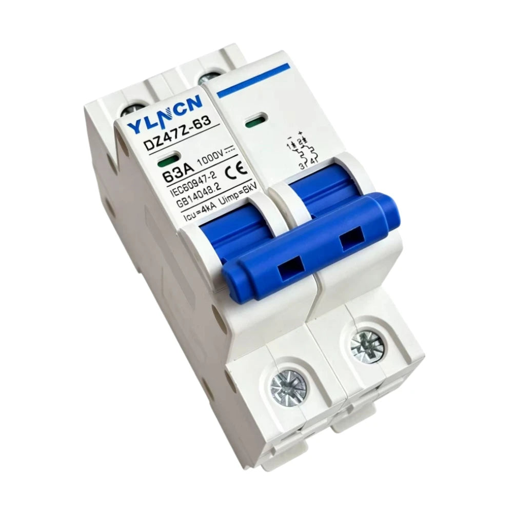 Solar DC MINI Circuit Breaker 20/25/32/40/50/63A 2P 1000VDC DC MCB Overload Short Circuit Protection For Panel Inverter Home