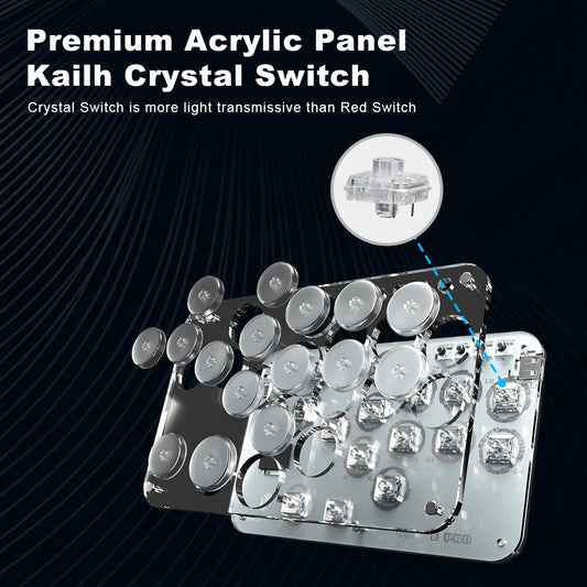 Haute42 Arcade Joystick Hitbox Leverless Controller Fight Sticks For PC / Ps4 /Switch Mini Hitbox Fighting Game Arcade Stick