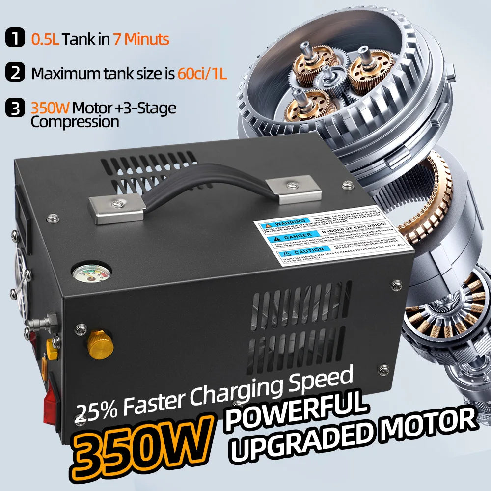 300Bar 12v Pcp Compressor 110V Transformer 30MPA 4500psi High Pressure Pump Pneumatic Airgun Rifle Inflator