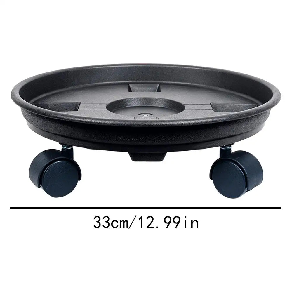 Heavy Duty Plant Holder 4 Wheel Rolling Planter Tray with Drainage Plant Pot Dolly Movable Base Home Garden Decorative Pot Stand