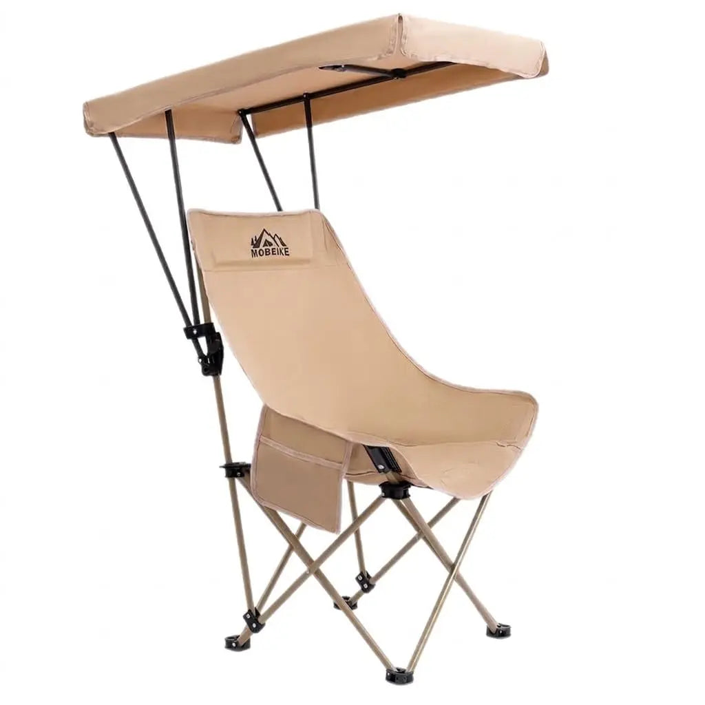 2026 New Camping Chair with Shade Detachable Outdoor Folding Chair with Sun Shelter Umbrella Adjustable Canopy Cover Foldable