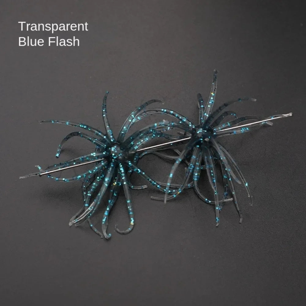 1PC/2PCS Dice Fishing Sea Urchin Lures 2.8g 8.7g Silicone Worm Silicone Worm Lure Handmade Artificial Tackle.