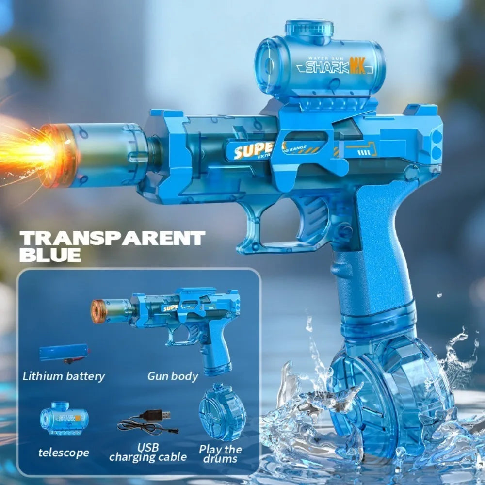 AI Voice Control Electric Gatling Water Gun High Pressure Shooting Summer Outdoor Battle Toy Kids Boys Holiday Gift