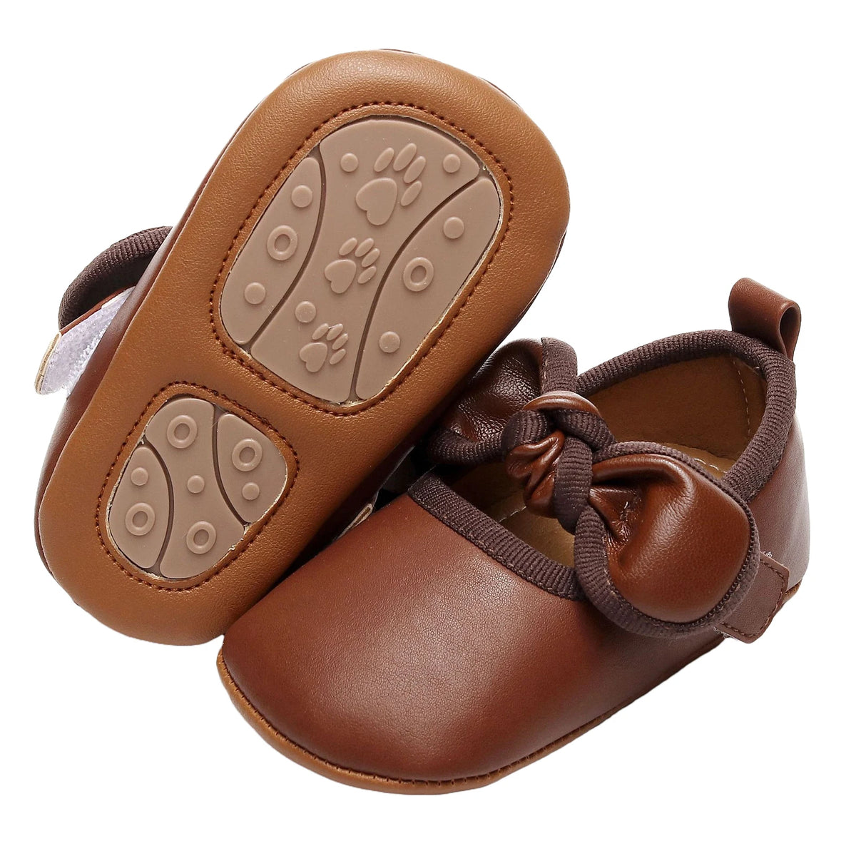 Citgeett Autumn Infant Baby Girl Princess Dress Shoes Leather Bowknot Flats Crib Shoes Non-Slip Shoes
