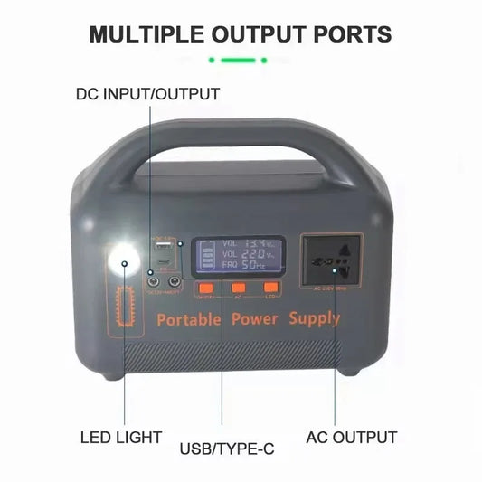 500W 220V Portable Power Station Outdoor Backup Power Supply /Solar Panel 461Wh 36Ah LiFePO4 Battery for Camping RV Emergency