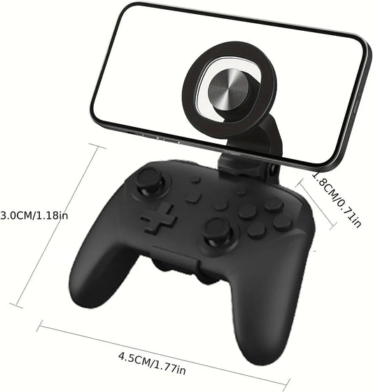 Magnetic Phone Clip for Game Controller, Adjustable Bracket Compatible with Switch Controller, Universal for Android & iOS Phone