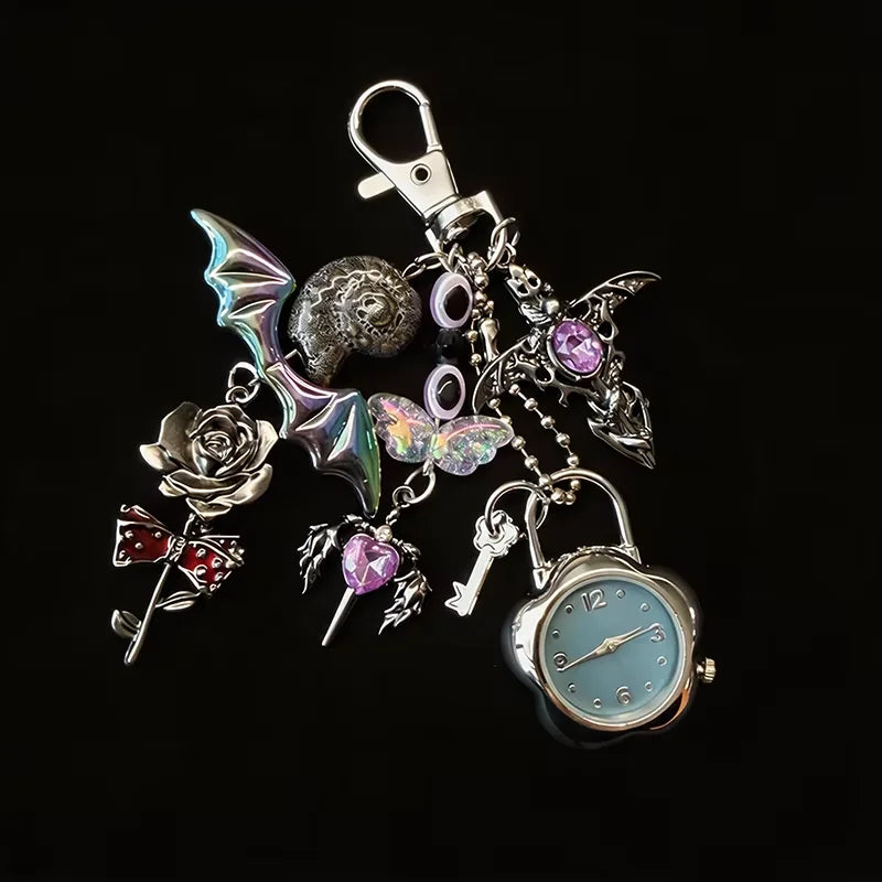 Original Hollow Heart Pocket Watch Chain Keychain Design Steampunk Clock Vintage Necklace Pendant Jewelry Watch Men Women Gift
