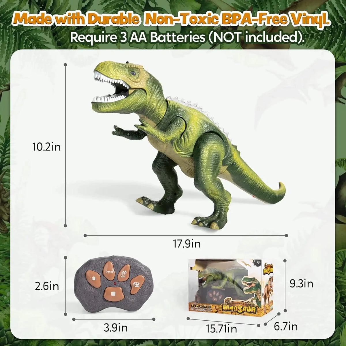 Joyfy Remote Control Walking Dinosaur Big T rex Dinosaur Robot Toy with Light Sound Electric Animal for Kids Best Birthday Gift