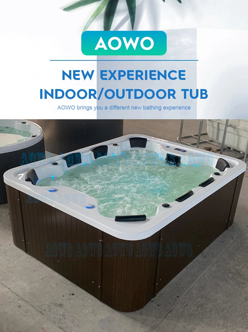 Stock Outdoor Swim Spa Pool Hot Tub Cheap Price Custom Outdoor Outdoor Massage Spas Tub With Pillow