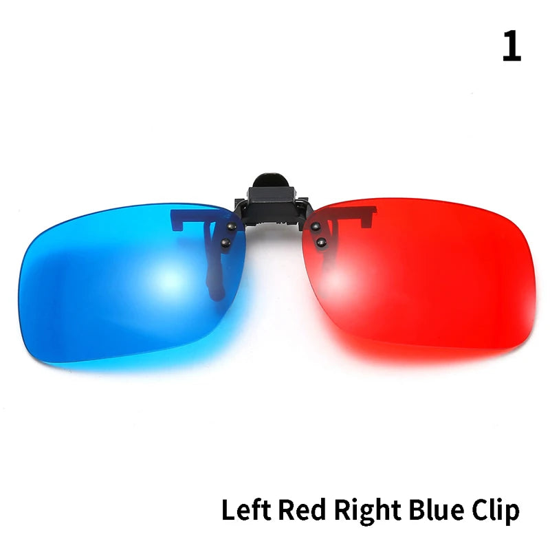 Hot Red Blue Green 3D Glasses Black Frame For Dimensional Anaglyph Movie TV Glasses For 3D Movies
