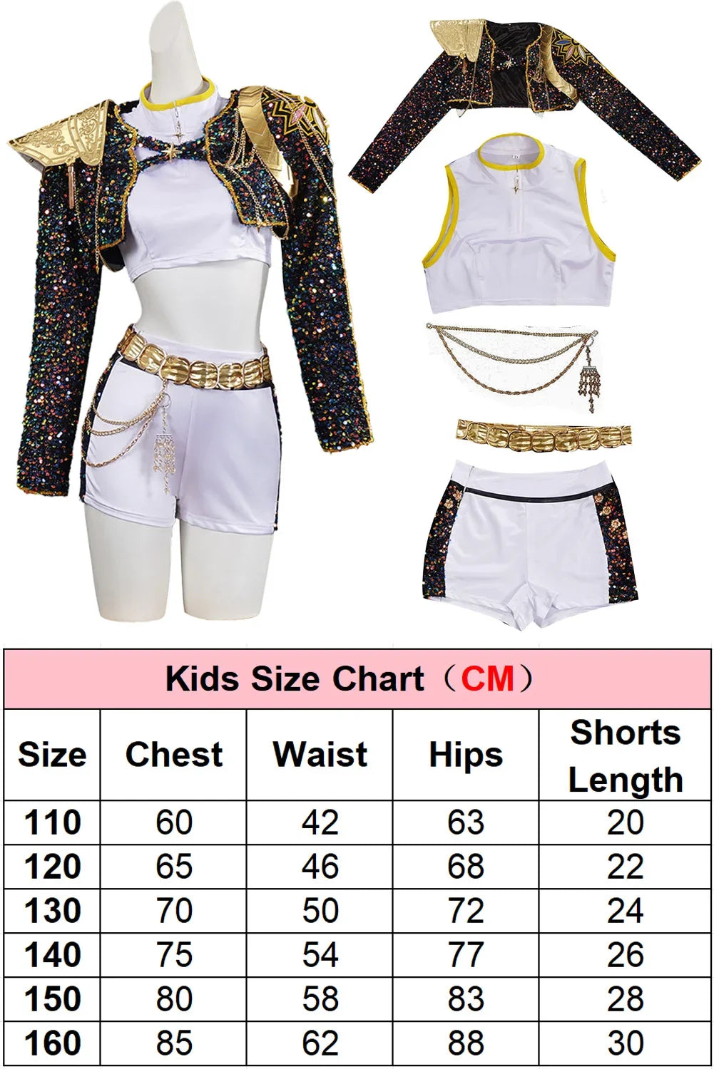 Kid Girls Cosplay Kids Black Gloden Costume Chid Disguise Performance Roleplay Uniform Halloween