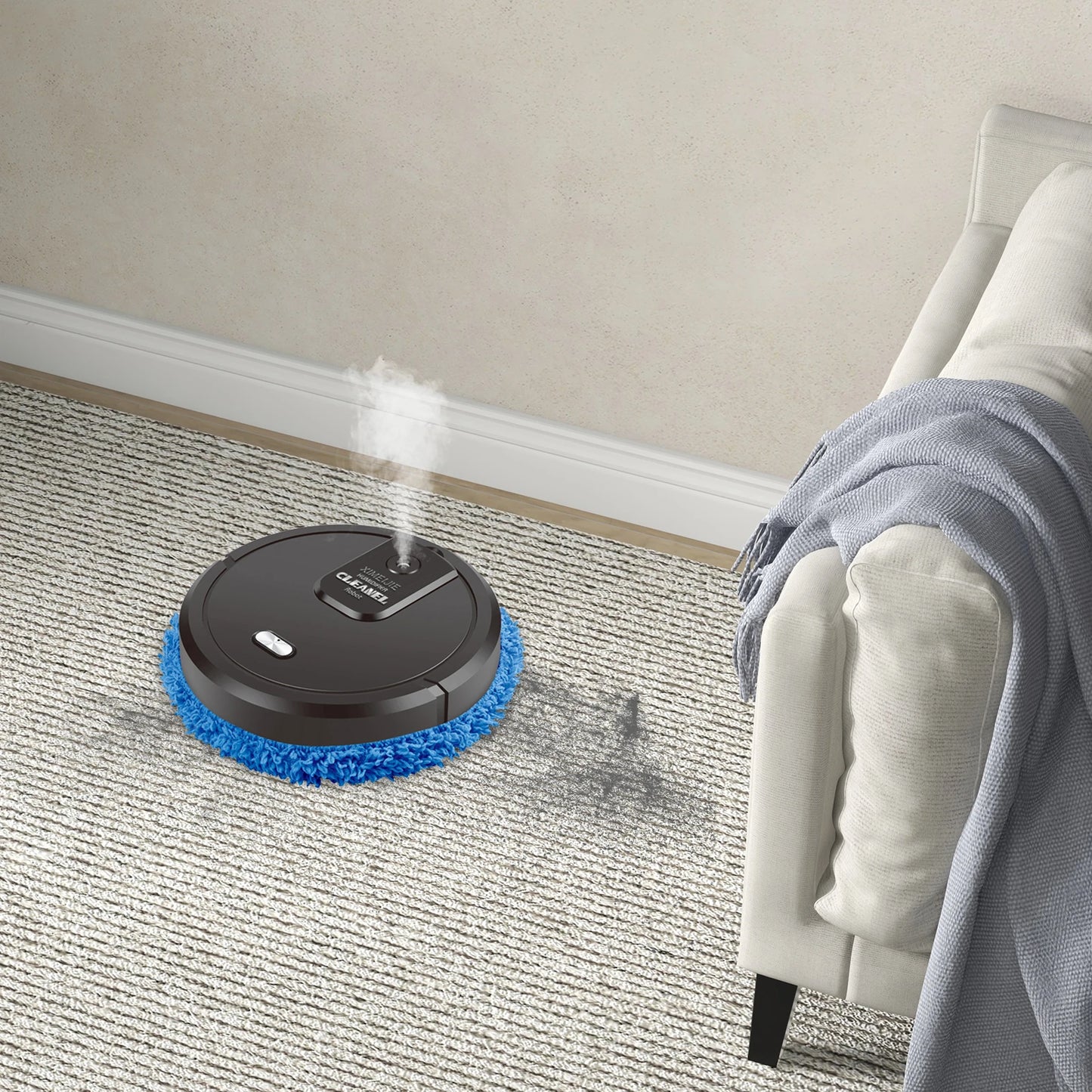 NEWEST Intelligent Mop Robot-2in1 Wet and Dry Robot for Wooden and Tile Floors, Quiet (60 dB) 30 Minutes Operating Time USB Charger