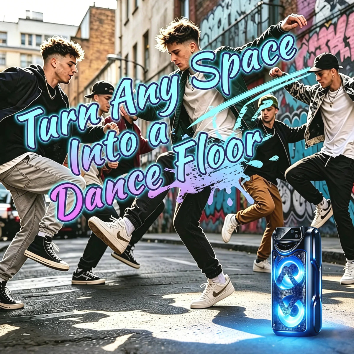 Wireless Portable Bluetooth Speaker with Dual Heavy Bass Subwoofers, Multi-Mode Playback BT/TWS/FM/USB/AUX/TF, Microphone Jack, High Volume Stereo Sound, Perfect for Festive Dinner & Christmas Present