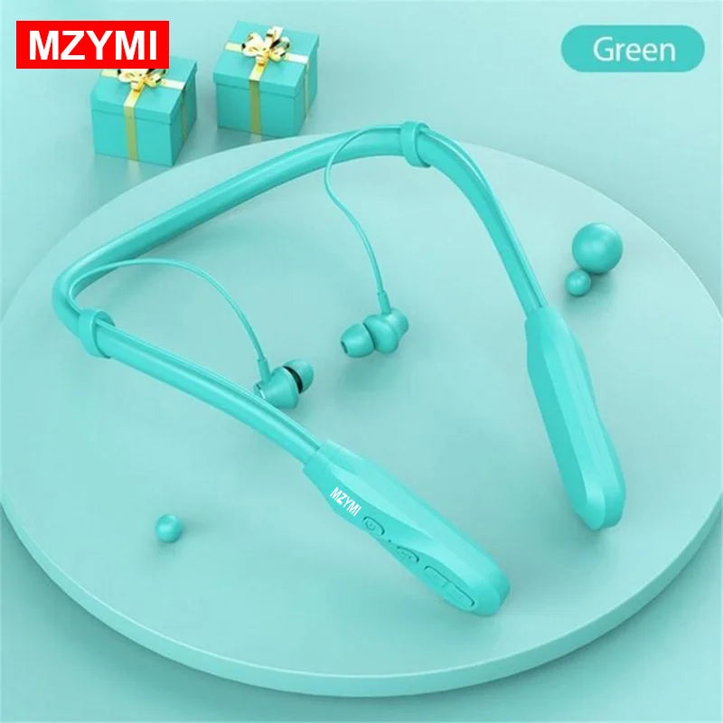 MZYMI Wireless Earphones 200 Hour Play Neckband Bluetooth 5.1 Headphones Headphone with Mic 9D Stereo Earbuds Headset