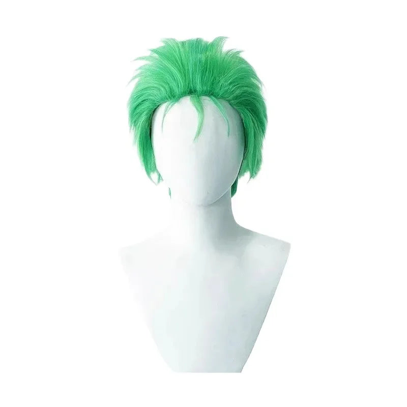 Zoro Cosplay OP Costume Wig Kerchief Eearrings Anime Clothes Kimono Adult Children Christmas Halloween Party Role Playing Outfit