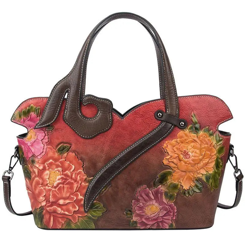 New Retro Leather Bag Cowhide Genuine Leather Handbags Women Crossbody Bag Single-shoulder Bags Fashion Big Capacity Package