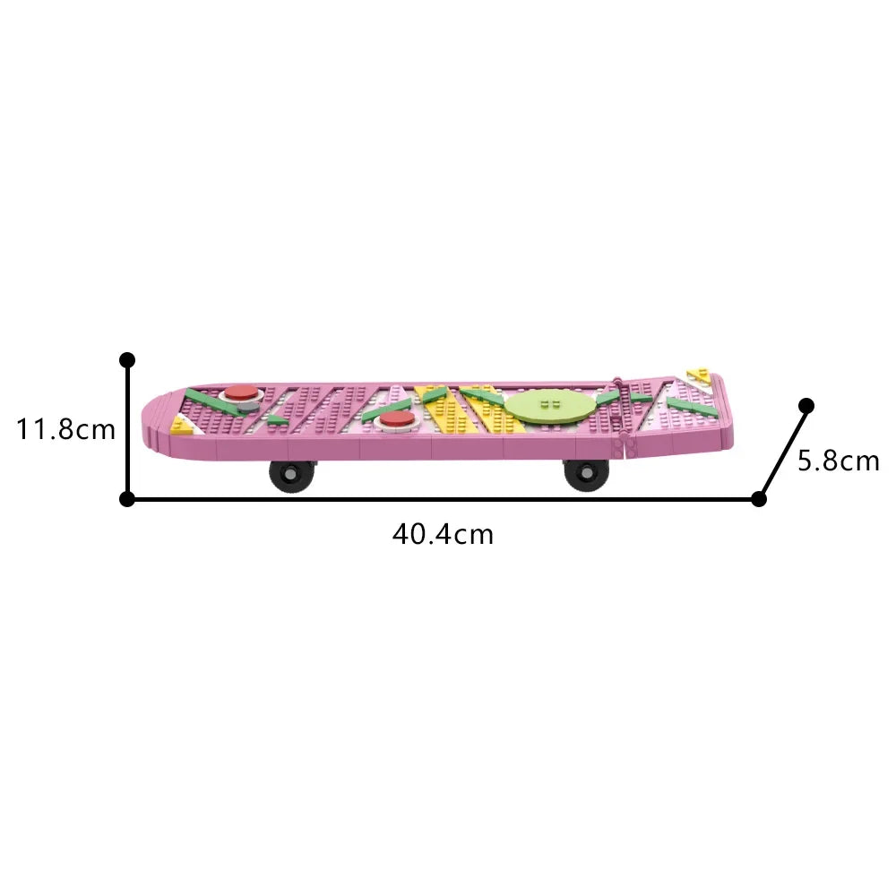 MOC Movie Back to the Future Skateboard Bricks Model High Tech Skateboard Shoes Creative Building Blocks Toys Kids Birthday Gift