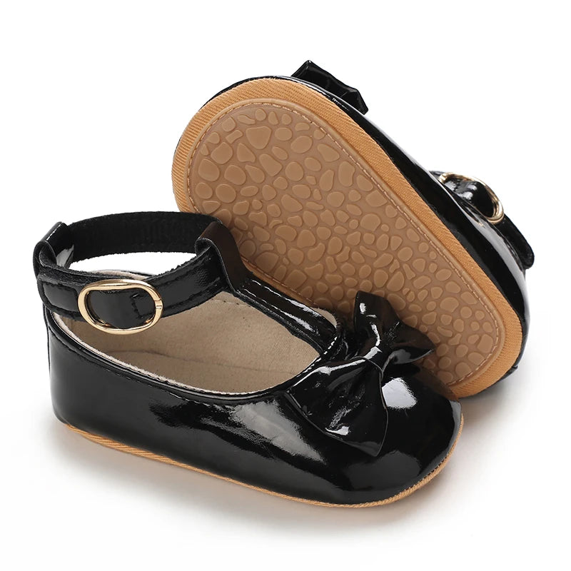 HAIZHIW Fashion PU Leather Baby Princess Shoes Newborn Girls Moccasins Shoes Rubber Sole Prewalker Non-slip Summer First Walkers