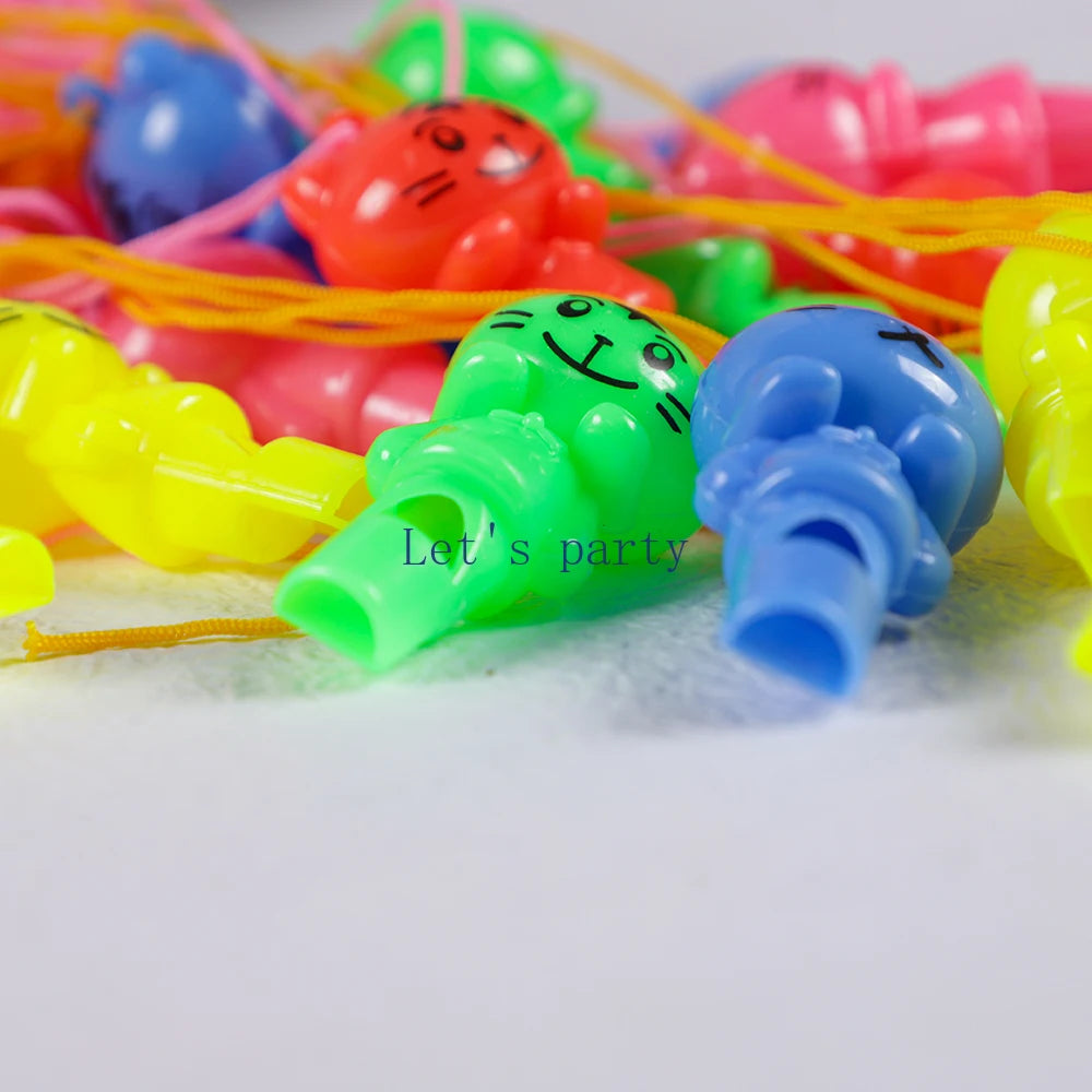 20Pcs Cute Cat Whistles Cheer Up Toys for Kids Birthday Party Favors Baby Shower Musical Instrument Gifts Goodie Bag Pinata