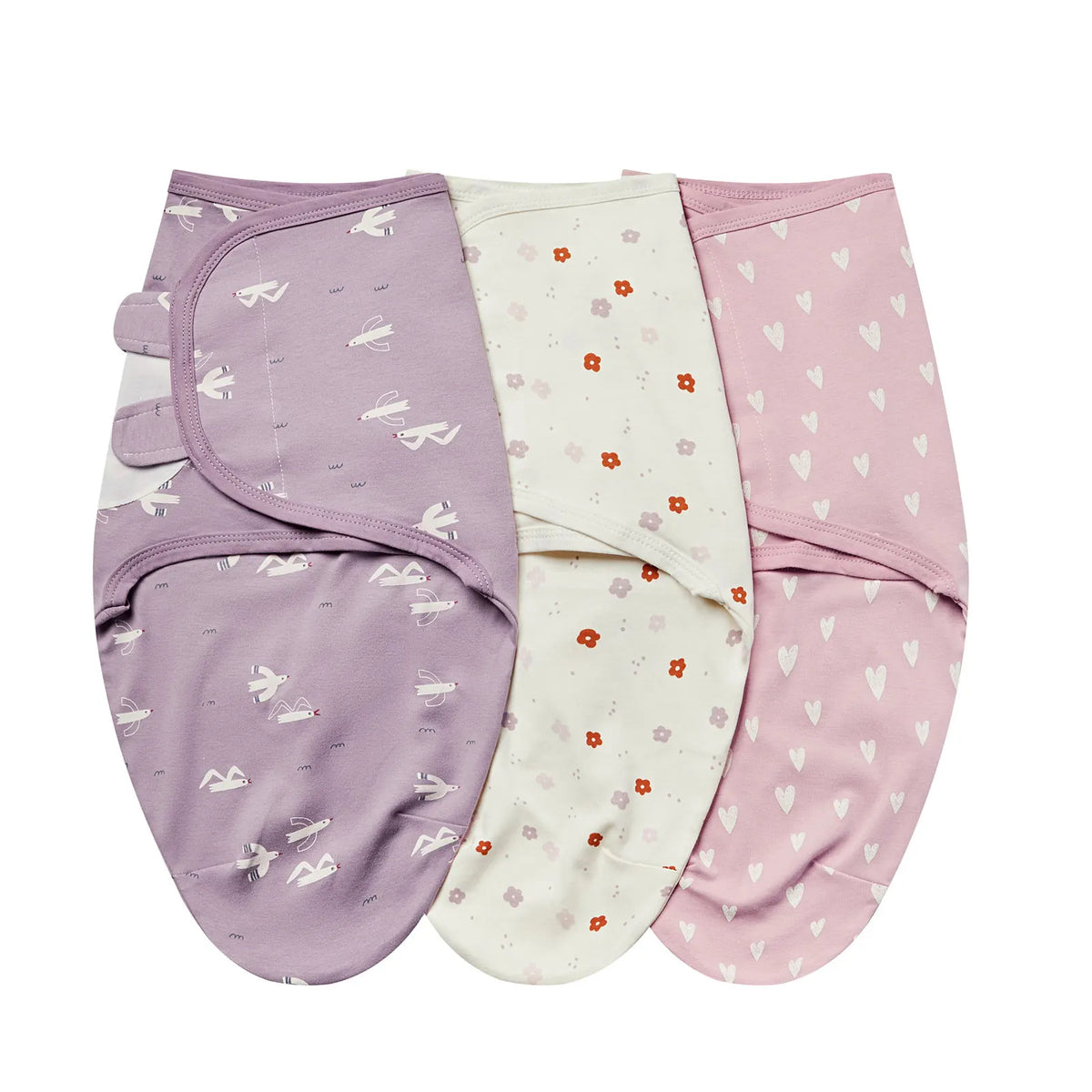 3Pcs Cute Newborn Baby Blankets Swaddles Set 100%Cotton Boys Girls Adjustable Swaddle Infant Swaddle for 0-6 Month