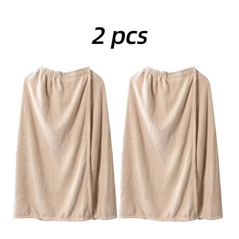 Women's Wearable Bathrobe Towel - 1/2 Pcs Quick Dry Soft Spa Wrap | Easy Care Contemporary Design for Home & Spa