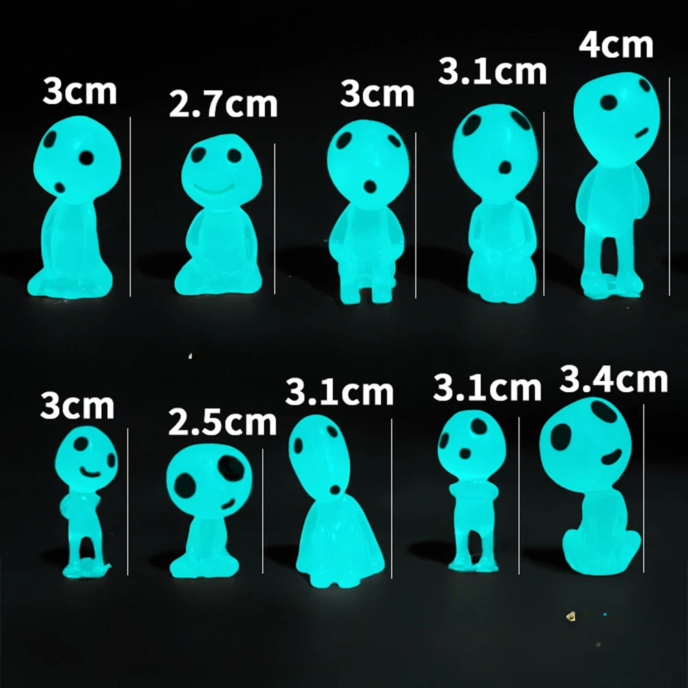10pcs Fairy Garden Accessories Luminous Ghost Resin Figures Tree Elves Miniature for Micro Landscape Gnomes Garden Outdoor Decor