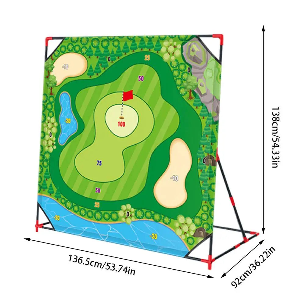 Golf Chipping Game Mat For Kids Golf Putting Mat Set Mini Vertical Golf Hitting Mat Golf Dartboard Practice Training Aid Trainer
