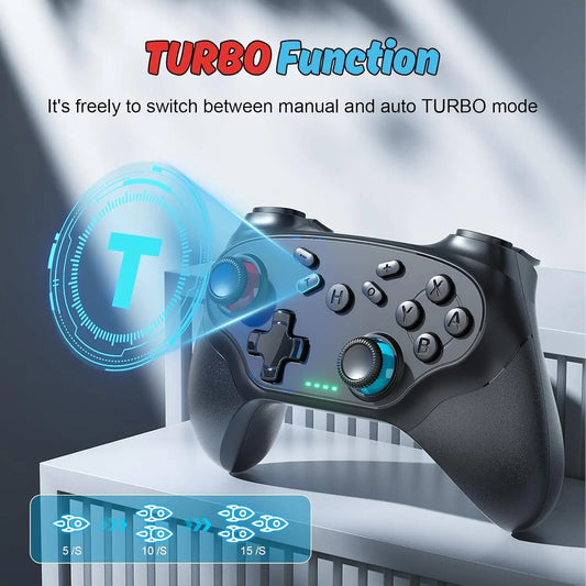 Controller for Switch/PC/IOS/Android Gamepad Wireless Game Handle Joystick Remote Control Rocker 6-axis Gyro W/Turbo Vibration
